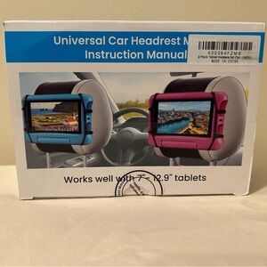 NiB Universal Car Headrest Tablet Mount 2 pack! Compatible w/tablets 7"-12.9"